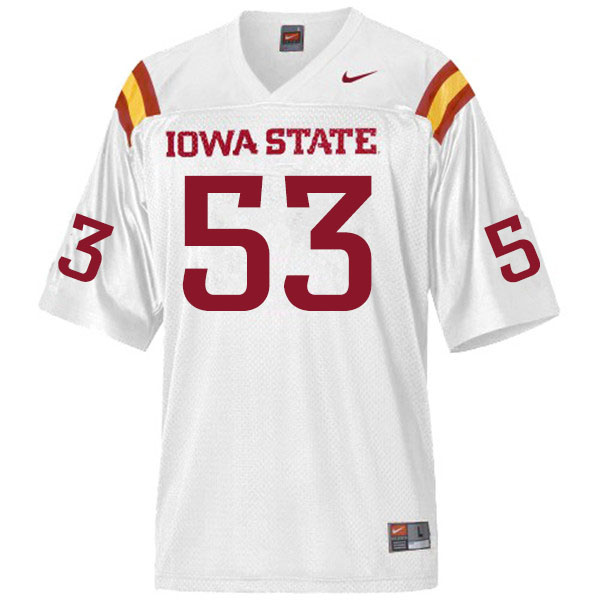 Men #53 Will Clapper Iowa State Cyclones College Football Jerseys Sale-White